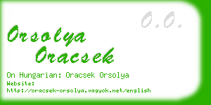 orsolya oracsek business card